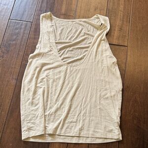 NWOT JOAH Brown Cream scoop back/neck Top